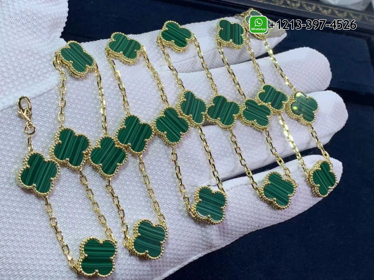 Van-Cleef-Arpels-Vintage-Alhambra-Malachite-20-Motif-18k-Yellow-Gold-Long-Necklace-VCARL88100-6.jpg Best Sellers 1:1 Quality Cheap Custom Made Van Cleef & Arpels Vintage Alhambra Malachite 20 Motif 18k Yellow Gold Long Necklace - High Quality 18k Gold and Diamond Luxury Distinctive Collection Designer Jewelry Customized Factory Price - Image 7