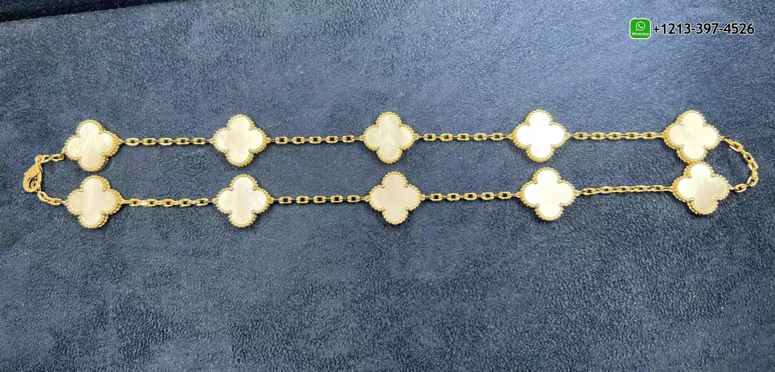 Van-Cleef-Arpels-Vintage-Alhambra-Mother-of-Pearl-10-Motifs-18K-Yellow-Gold-Necklace-VCARA42800-4-scaled-1.jpg Custom Made Best Sellers Quality 1:1 Copy Van Cleef & Arpels Vintage Alhambra Mother of Pearl 10 Motifs 18K Yellow Gold Necklace - High Quality 18k Gold and Diamond Luxury Distinctive Collection Designer Jewelry Customized Factory Price - Image 5