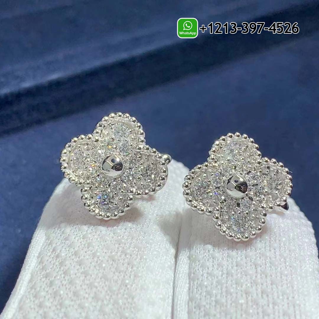 Van-Cleef-Arpels-Vintage-Alhambra-Pave-Diamond-18K-White-Gold-Earrings-VCARA44600.jpg Custom Made Best Quality 1:1 Cheap Van Cleef & Arpels Vintage Alhambra Pave Diamond 18K White Gold Earrings - High Quality 18k Gold and Diamond Luxury Distinctive Collection Designer Jewelry Customized Factory Price