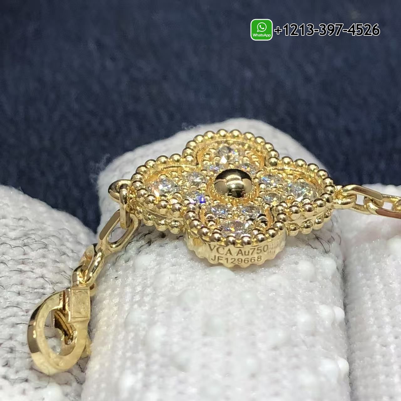 Van-Cleef-Arpels-Vintage-Alhambra-Pave-Diamonds-10-Motifs-18k-Yellow-Gold-Necklace-VCARA42300-5.jpg VCA Van Cleef & Arpels Vintage Alhambra Pave Diamonds 10 Motifs 18k Yellow Gold Necklace - High Quality 18k Gold and Diamond Luxury Distinctive Collection Designer Jewelry Customized Factory Price - Image 6