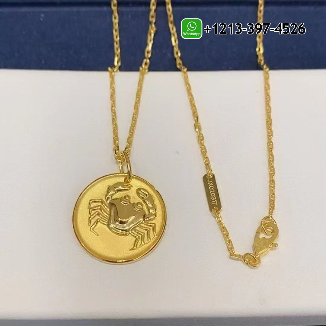 Custom Made Best Sellers Quality 1:1 Van Cleef & Arpels Zodiaque medal Cancri (Cancer) 18K Yellow Gold Pendants Necklaces - High Quality 18k Gold and Diamond Luxury Distinctive Collection Designer Jewelry Customized Factory Price Van Cleef Arpels Zodiaque Medal Cancri Cancer 18K Yellow Gold Pendants Necklaces VCARP7SX00 1