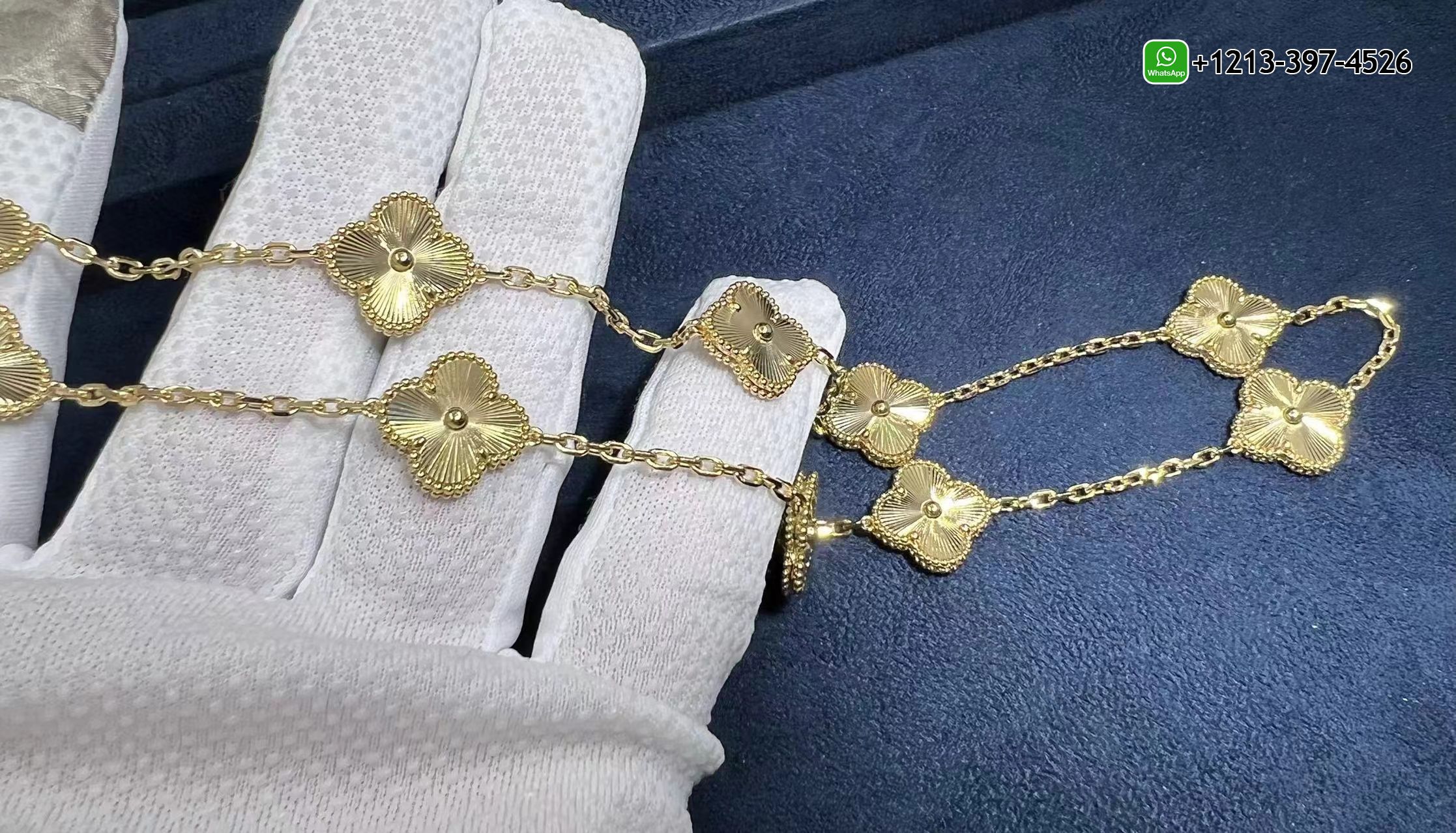 Van-Cleef-Vintage-Alhambra-10-Motifs-Guilloche-Yellow-Gold-Necklace-VCARP3JJ00-4.jpg Best Sellers 1:1 Quality Cheap Custom Made Van Cleef Vintage Alhambra 10 Motifs Guilloché Yellow Gold Necklace - High Quality 18k Gold and Diamond Luxury Distinctive Collection Designer Jewelry Customized Factory Price - Image 5
