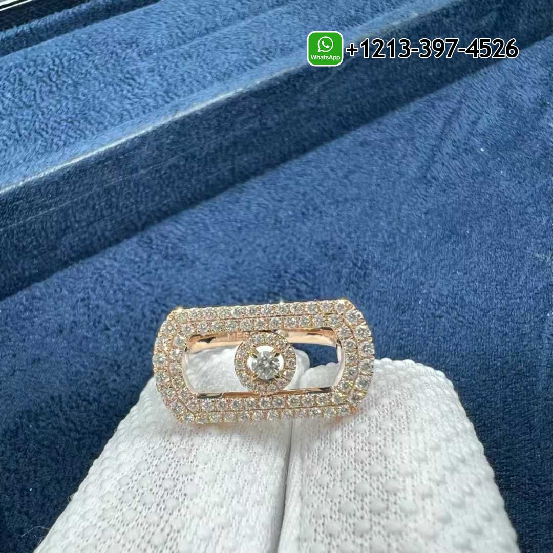 a3ac3j5n1ex Custom Made Best Sellers Quality 1:1 Messika So Move Pavé 18K Rose Gold and 0.6ct Diamond Ring - High Quality 18k Gold and Diamond Luxury Distinctive Collection Designer Jewelry Customized Factory Price - Image 3