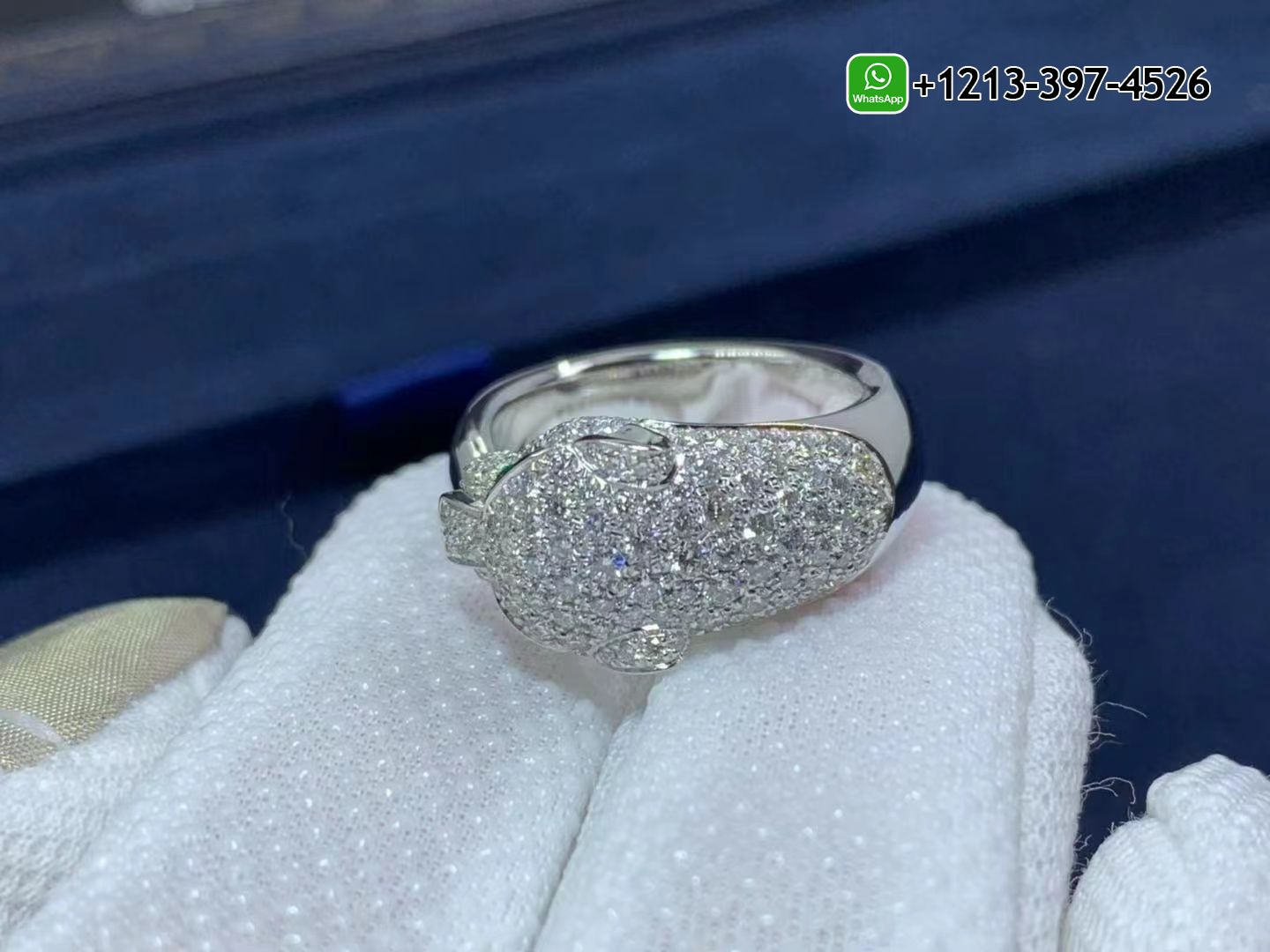 a5j1nowjgj0 Best Sellers 1:1 Quality Cartier 18K White Gold Diamond Emerald Onyx Panthere De Cartier Ring - High Quality 18k Gold and Diamond Luxury Distinctive Collection Designer Jewelry Customized Factory Price - Image 2