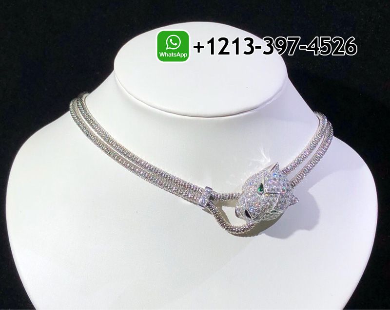 adsahevkl3c Custom Made Best Quality 1:1 Cartier Panthere De 18k White Gold Diamond Emerald Onyx Cartier Necklace - High Quality 18k Gold and Diamond Luxury Distinctive Collection Designer Jewelry Customized Factory Price - Image 2