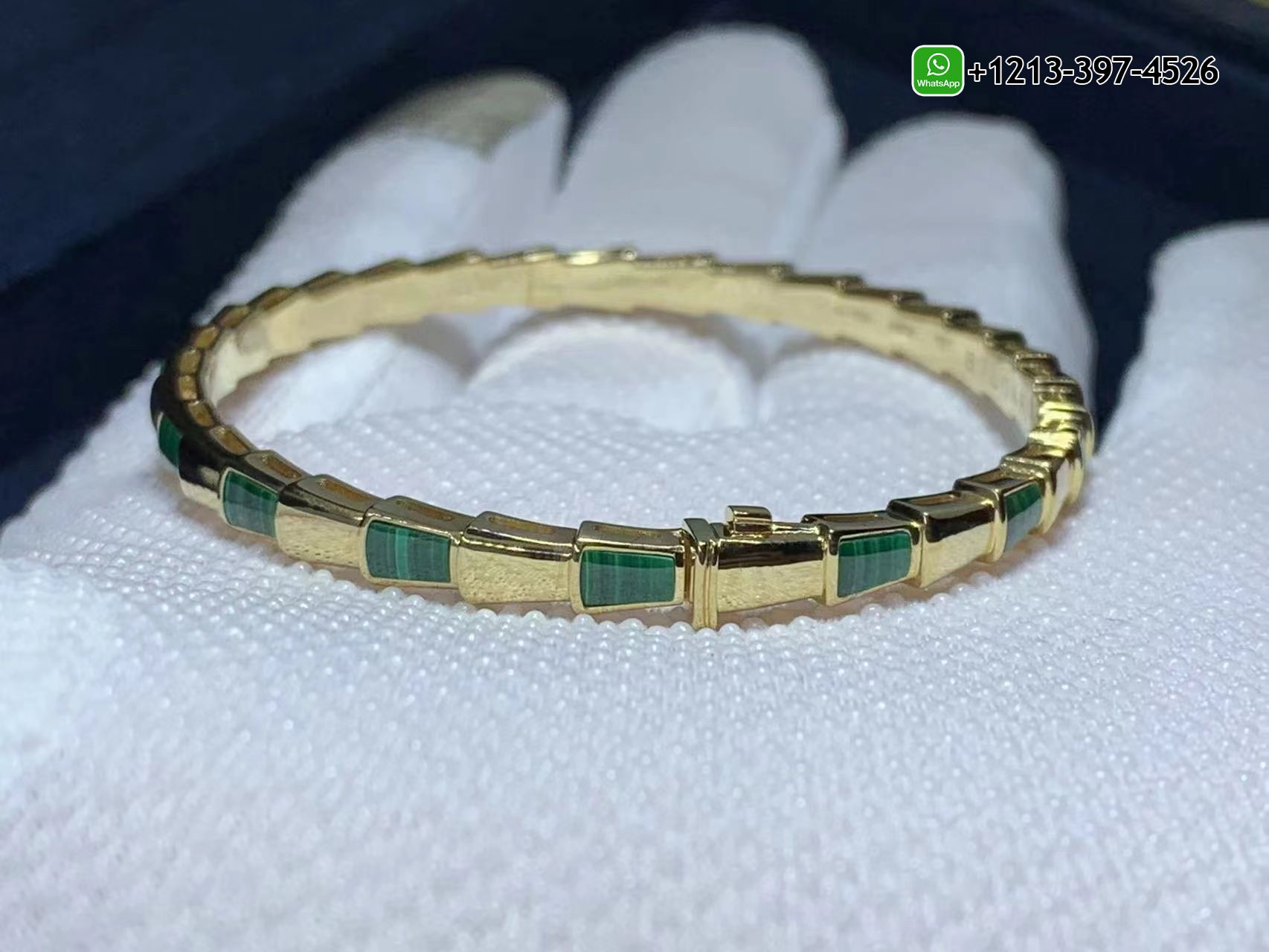 ama3cyonogf Custom Made Best Quality 1:1 Copy Bvlgari Serpenti 18k Yellow Gold Set With Malachite Elements Bracelet - High Quality 18k Gold and Diamond Luxury Distinctive Collection Designer Jewelry Customized Factory Price - Image 6
