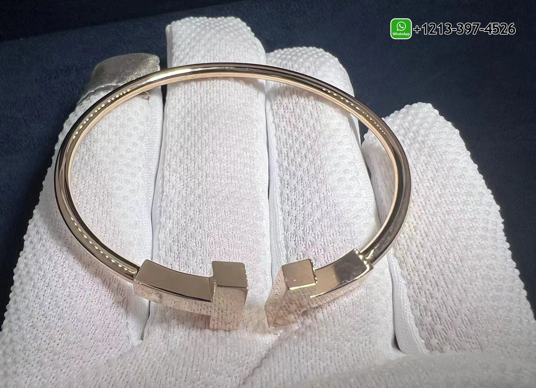 an1ouo1i2qr Custom Made Best Sellers Quality 1:1 Tiffany 18k Rose Gold T Wide Wire Bracelet - High Quality 18k Gold and Diamond Luxury Distinctive Collection Designer Jewelry Customized Factory Price - Image 2