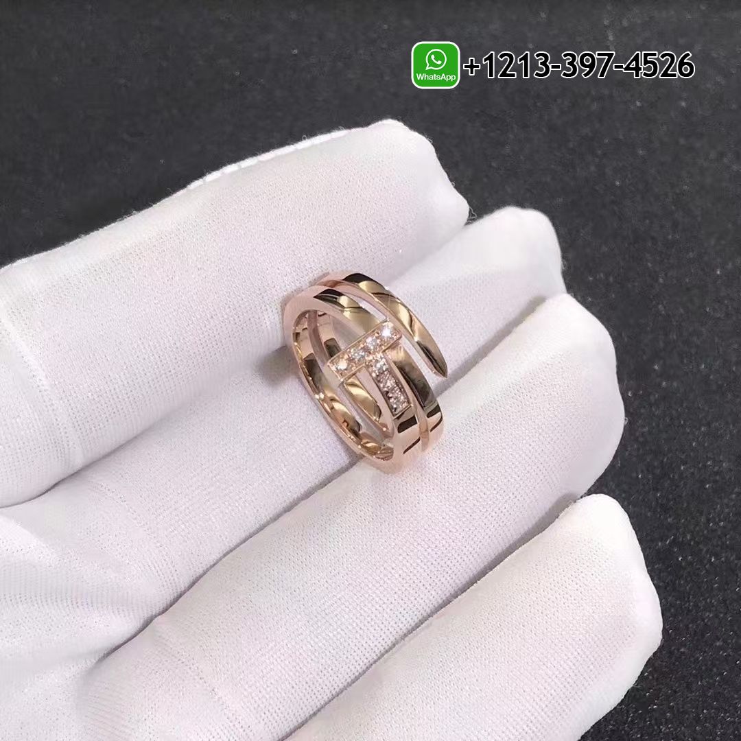 anqwugbqse2 Best Sellers 1:1 Quality Cheap Custom Made Tiffany T 18k Rose Gold Diamond Square Wrap Ring - High Quality 18k Gold and Diamond Luxury Distinctive Collection Designer Jewelry Customized Factory Price - Image 3