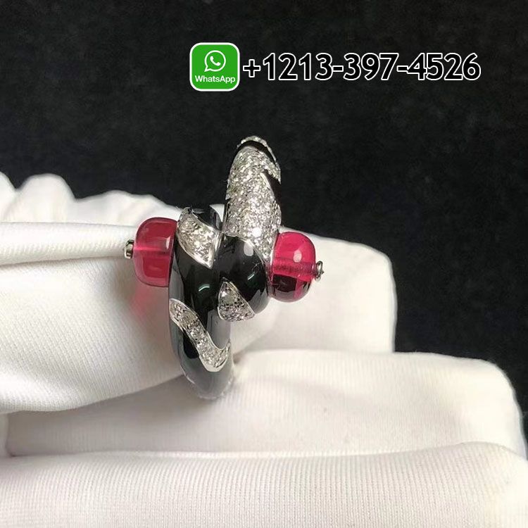 ar13f0eeoz4 Custom Made Best Sellers Quality 1:1 Cartier Beautés du Monde 18k White Gold Diamonds,Rubellite, Onyx High Jewelry Ring - High Quality 18k Gold and Diamond Luxury Distinctive Collection Designer Jewelry Customized Factory Price - Image 6