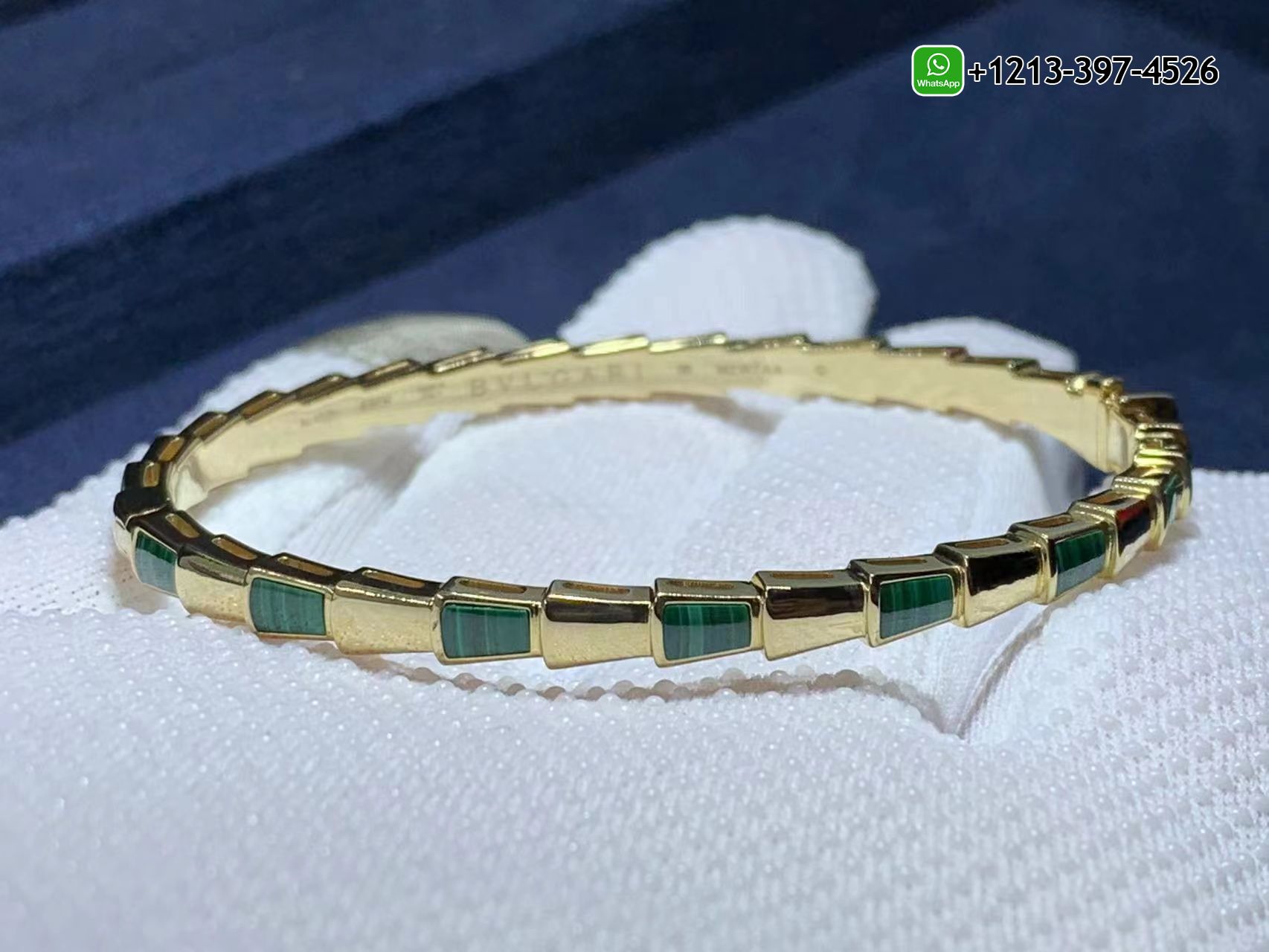 ax0btf5dumz Custom Made Best Quality 1:1 Copy Bvlgari Serpenti 18k Yellow Gold Set With Malachite Elements Bracelet - High Quality 18k Gold and Diamond Luxury Distinctive Collection Designer Jewelry Customized Factory Price - Image 4