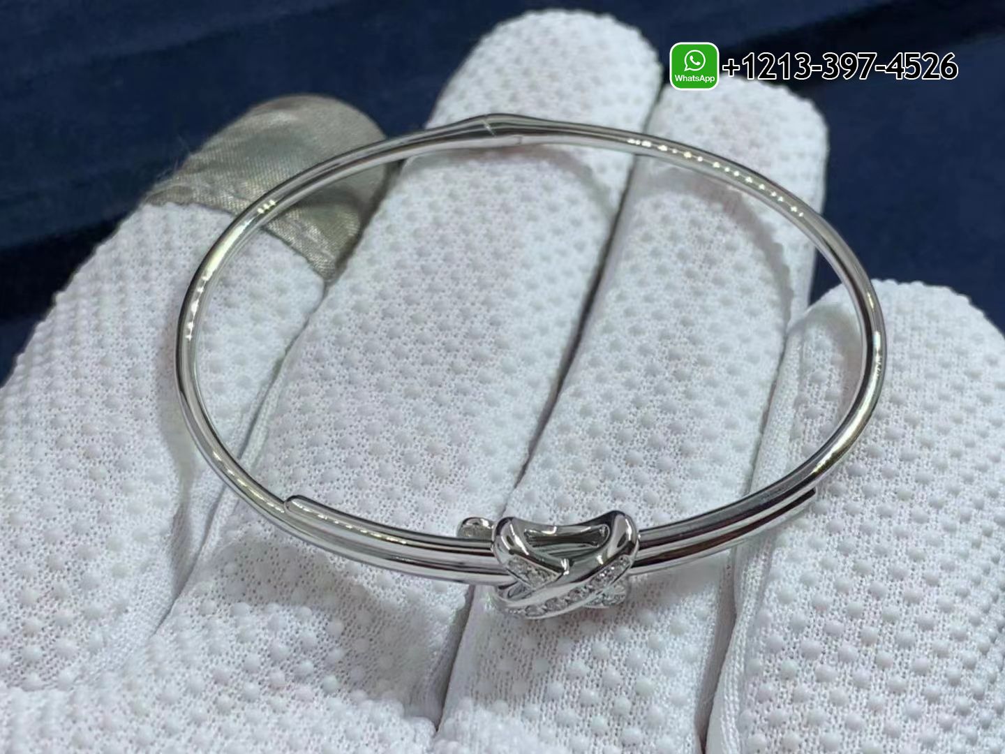 ax45qr0sccm Custom Made Best Quality 1:1 Cheap Chaumet 18k White Gold Jeux De Liens Diamonds Bracelet - High Quality 18k Gold and Diamond Luxury Distinctive Collection Designer Jewelry Customized Factory Price - Image 3
