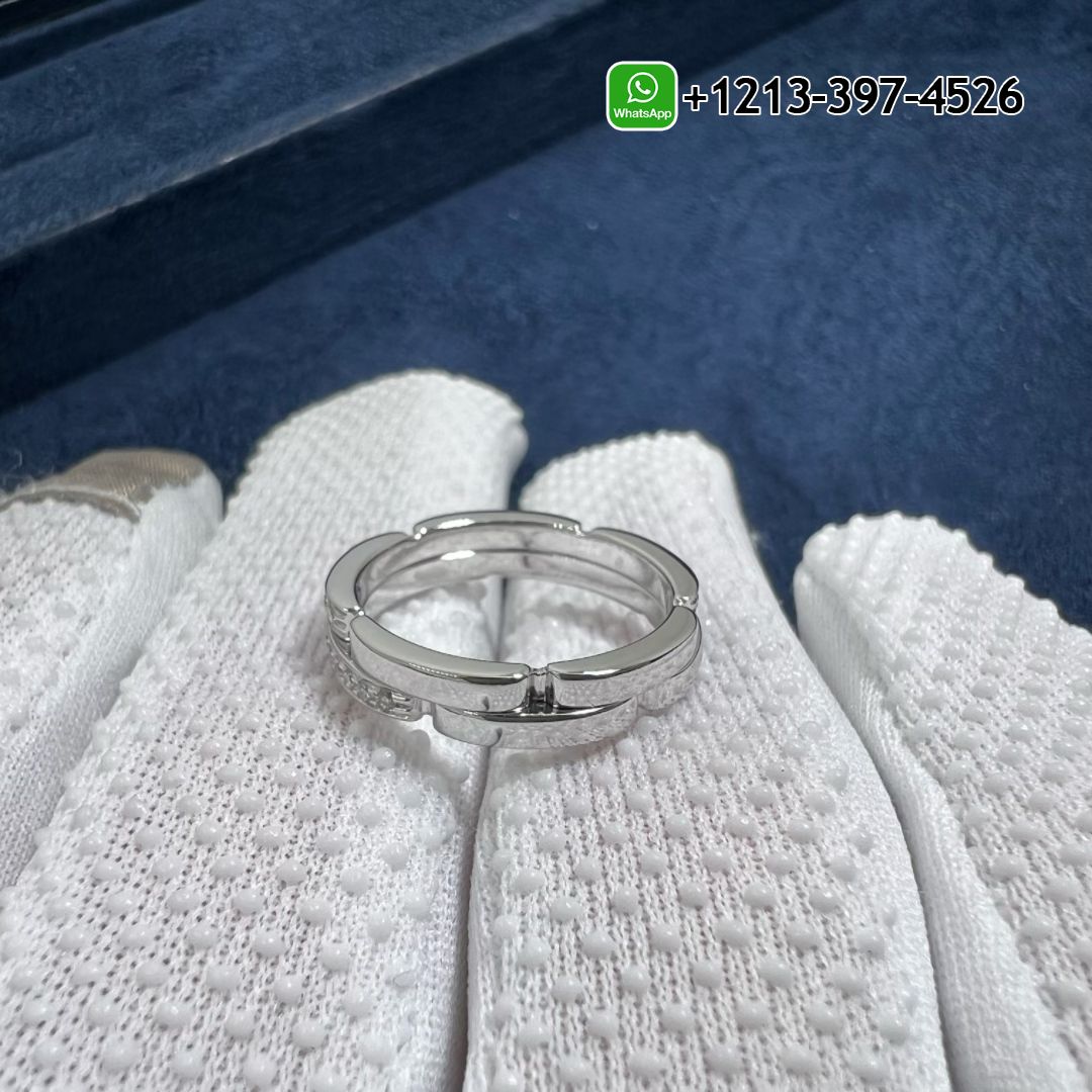axpn2ep0t4n Custom Made Best Sellers Quality 1:1 Cartier Maillon Panthère 18k White Gold 2 Half Diamond Paved Rows Wedding Band Ring - High Quality 18k Gold and Diamond Luxury Distinctive Collection Designer Jewelry Customized Factory Price - Image 4