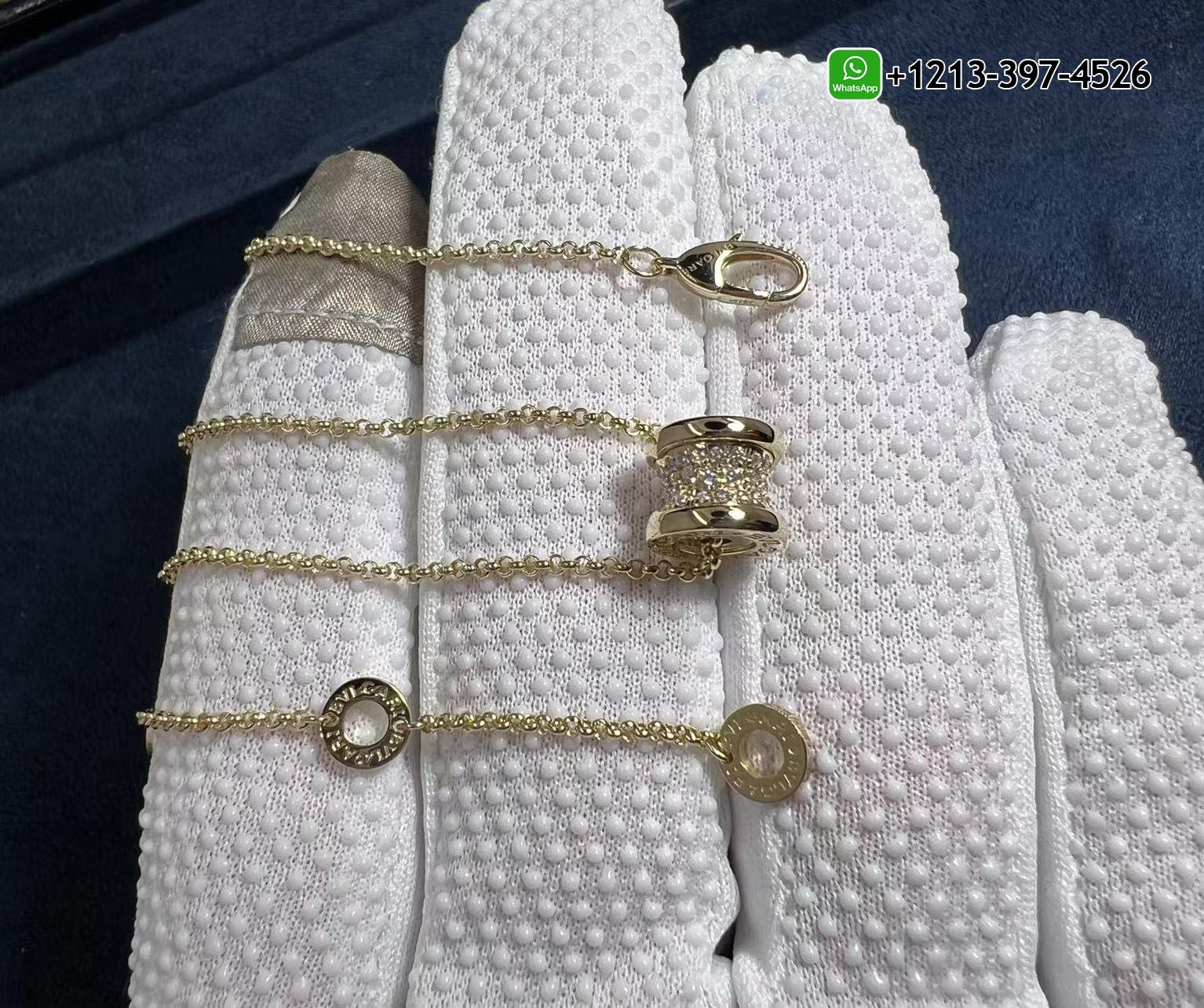 b0nspasek2z Custom Made 1:1 High Quality Bvlgari B.zero1 Necklace With18k Yellow Gold Pendant Set with Pavé Diamonds on the Spiral - High Quality 18k Gold and Diamond Luxury Distinctive Collection Designer Jewelry Customized Factory Price - Image 2