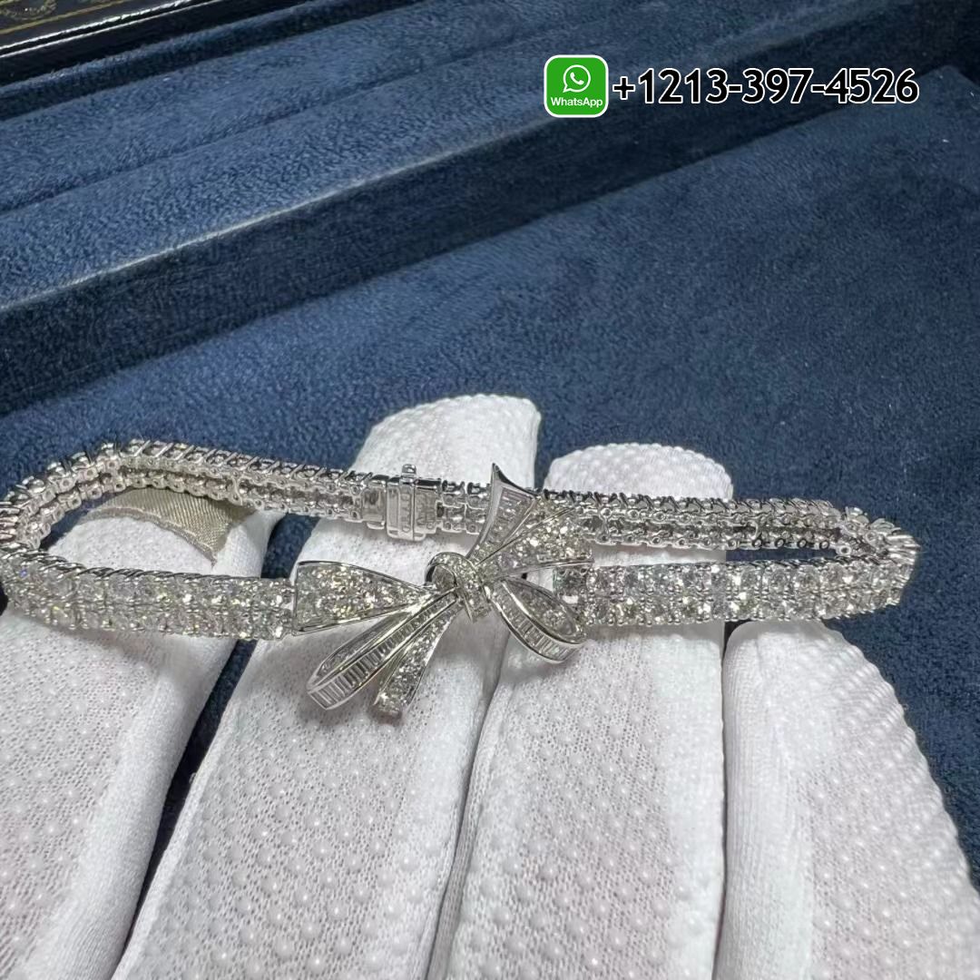 Best Quality Graff Tilda’s Bow Classic Diamond Double Strand 18K White Gold Bracelet Replica - High Quality 18k Gold and Diamond Luxury Distinctive Collection Designer Jewelry Customized Factory Price