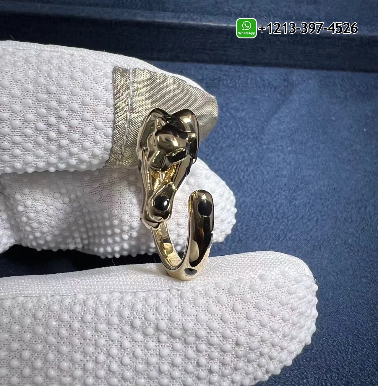 b0rftd5pniu Custom Made 1:1 Best Quality Cartier Panthère de Cartier 18K Yellow Gold Onyx Black Lacquer Tsavorite Garnets Ring - High Quality 18k Gold and Diamond Luxury Distinctive Collection Designer Jewelry Customized Factory Price - Image 2
