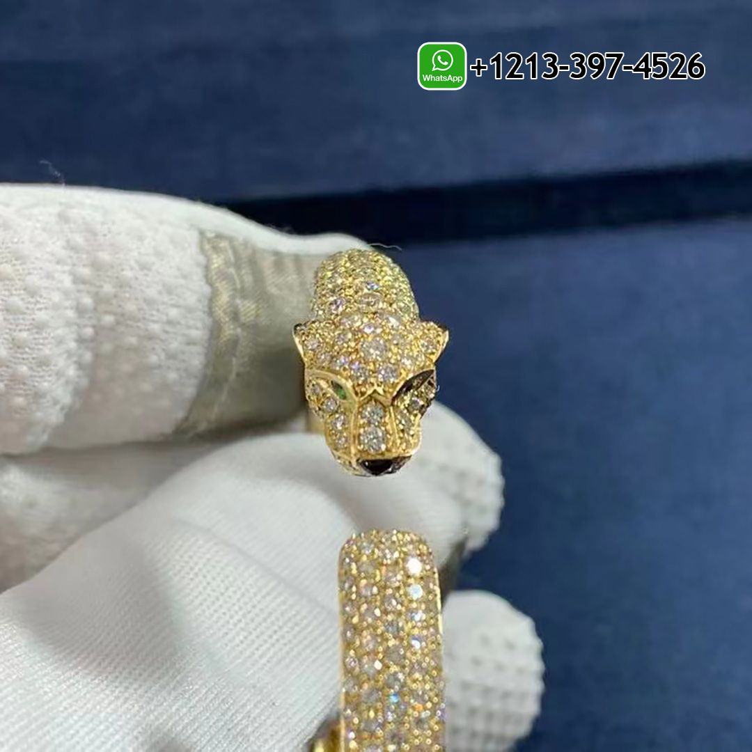 b13whnwbmpg Best Sellers 1:1 Quality Cheap Custom Made Cartier 18k Yellow Gold Pave Diamond Small Panthère de Cartier Bracelet - High Quality 18k Gold and Diamond Luxury Distinctive Collection Designer Jewelry Customized Factory Price