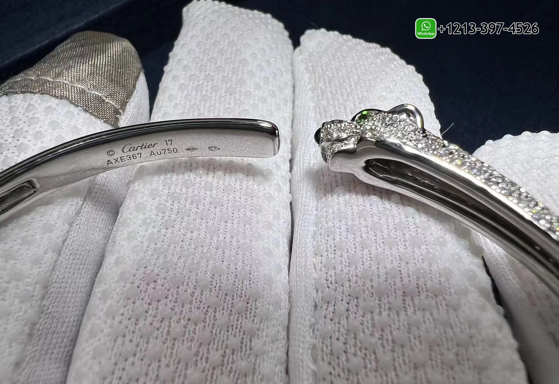 b1grlcnukzv Best Sellers 1:1 Quality Cheap Custom Made Panthère de Cartier 18k White Gold Onyx, Emeralds, Half Diamond Paved Bracelet - High Quality 18k Gold and Diamond Luxury Distinctive Collection Designer Jewelry Customized Factory Price - Image 8