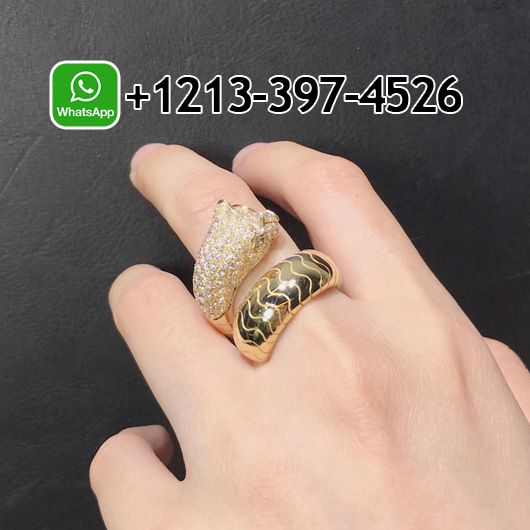 bbivhyqmc5i Custom Made Best Sellers Quality 1:1 Cartier Panther 18k Yellow Gold Diamond Emerald Onyx Band Ring - High Quality 18k Gold and Diamond Luxury Distinctive Collection Designer Jewelry Customized Factory Price - Image 7