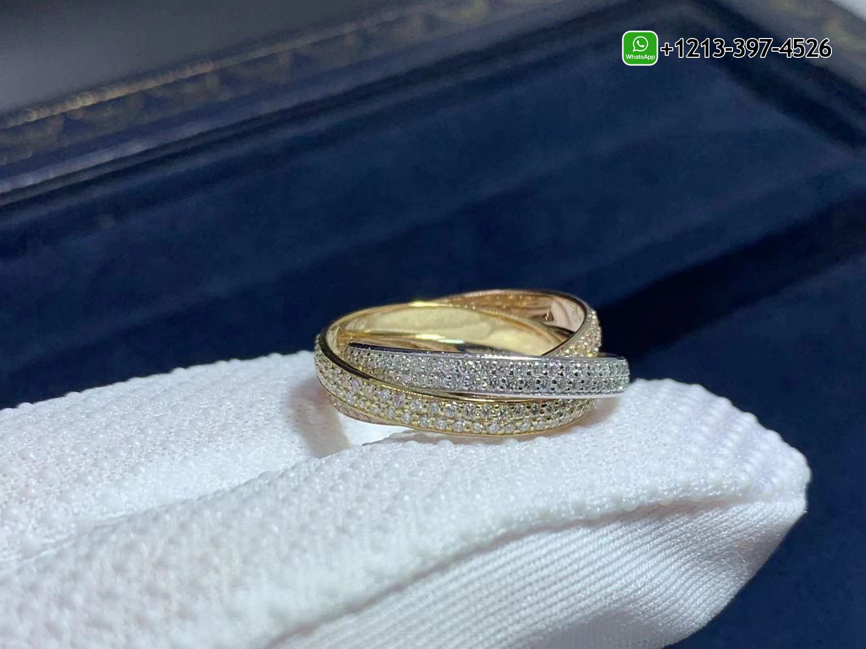 bbuaunhvz2e Custom Made Best Quality 1:1 Cheap Classic Cartier 18k White Gold, Yellow Gold, Rose Gold, Diamond Trinity Small Model Ring - High Quality 18k Gold and Diamond Luxury Distinctive Collection Designer Jewelry Customized Factory Price - Image 6