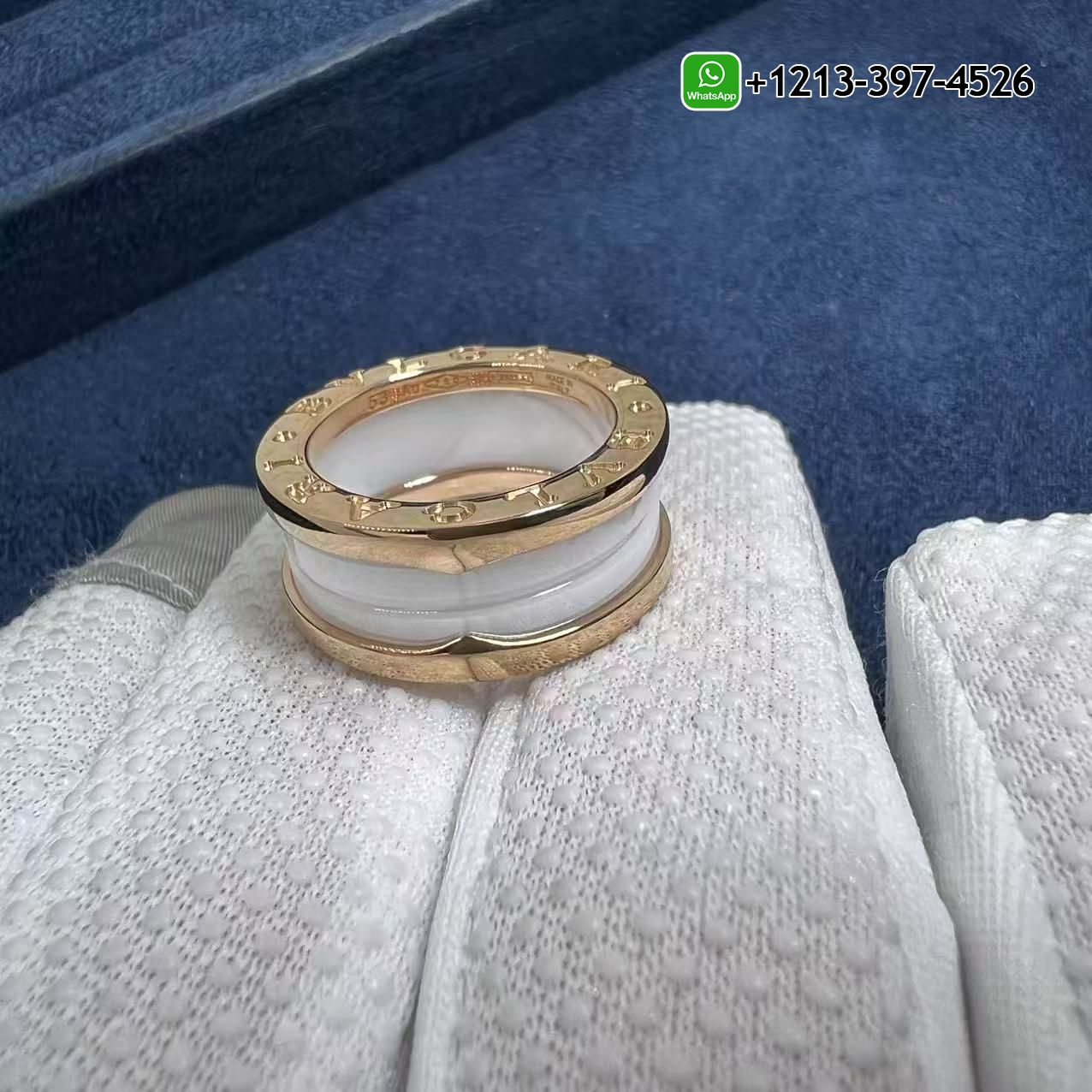 bgm41uzapif Custom Made Best Sellers Quality 1:1 Bvlgari B.Zero1 White Ceramic Spiral 18K Rose Gold Two-Band Ring - High Quality 18k Gold and Diamond Luxury Distinctive Collection Designer Jewelry Customized Factory Price - Image 4