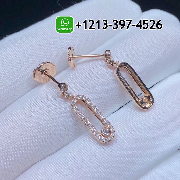 bkowpdm3gqx Custom Made Best Sellers Quality 1:1 Messika Move Uno 18k Rose Gold Diamond Stud Earrings - High Quality 18k Gold and Diamond Luxury Distinctive Collection Designer Jewelry Customized Factory Price - Image 2