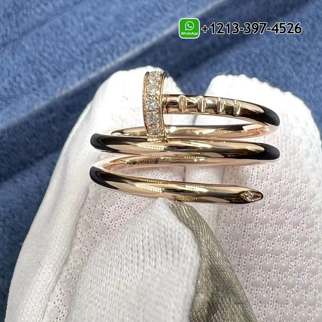 Best Sellers 1:1 Quality Cheap Custom Made Cartier Juste Un Clou 18k Rose Gold Diamond Double Row Nail Ring - High Quality 18k Gold and Diamond Luxury Distinctive Collection Designer Jewelry Customized Factory Price