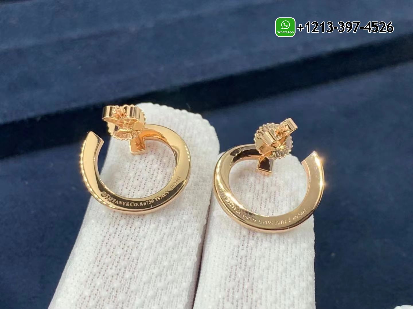 bslcrvn0lh4 Custom Made Best Quality 1:1 Cheap Tiffany 18k Rose Gold Diamond T T1 Open Hoop Earrings - High Quality 18k Gold and Diamond Luxury Distinctive Collection Designer Jewelry Customized Factory Price - Image 2