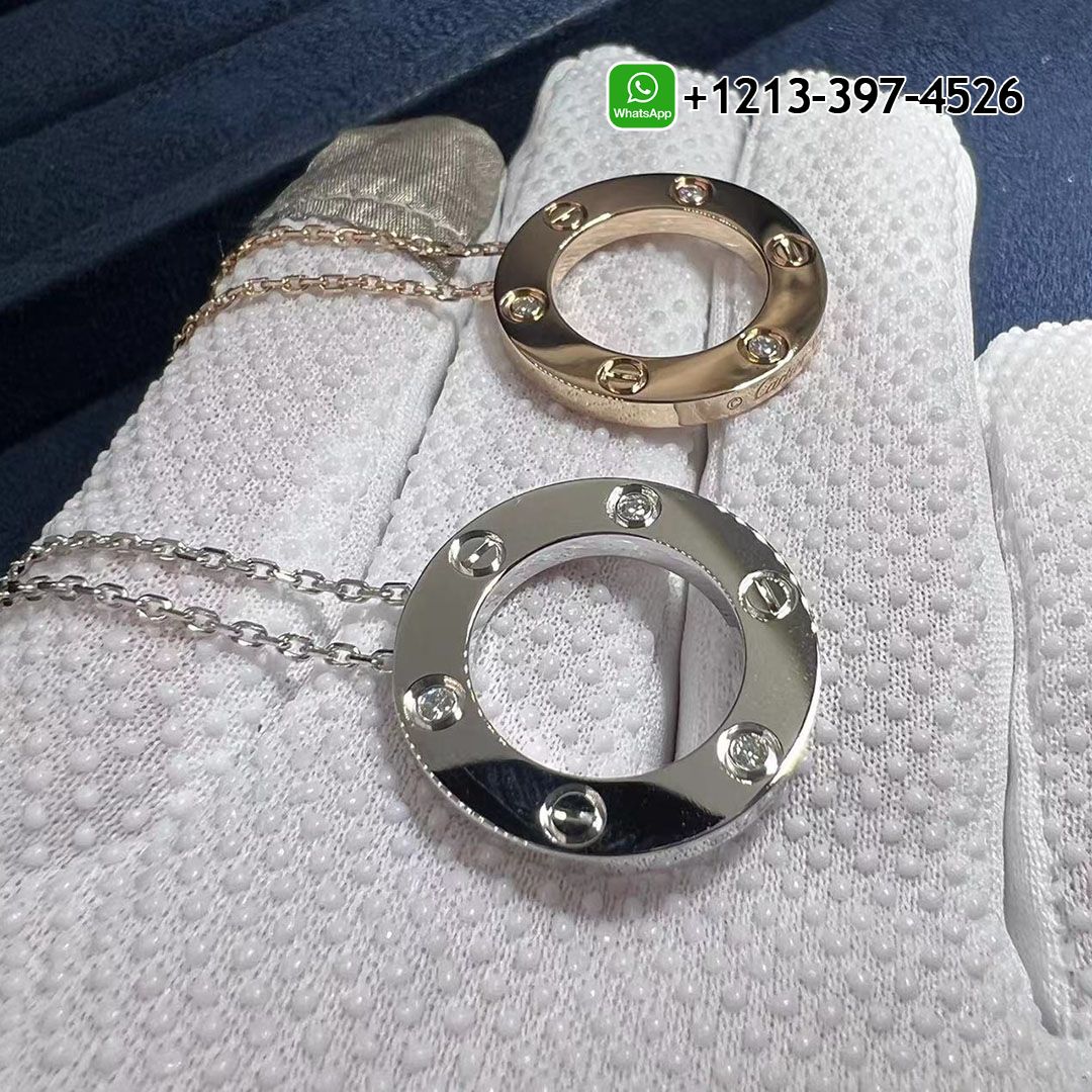 1:1 Quality Custom Made Cartier 18k Rose Gold 3 Diamonds LOVE Pendant Necklace - High Quality 18k Gold and Diamond Luxury Distinctive Collection Designer Jewelry Customized Factory Price