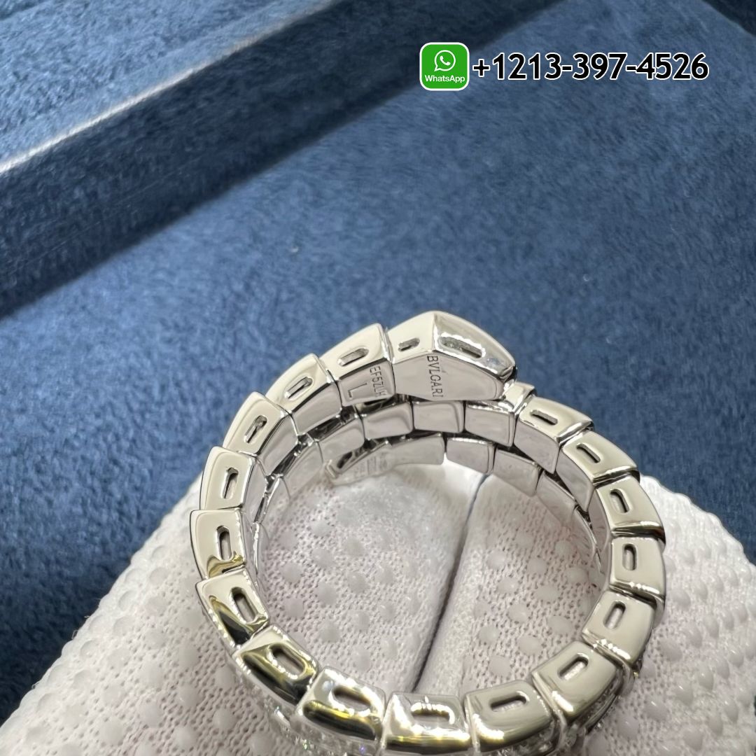 btecv3p3xfv Custom Made Best Quality Bulgari Serpenti Viper Two-coil Pave Diamond 18K Rose Gold Ring - High Quality 18k Gold and Diamond Luxury Distinctive Collection Designer Jewelry Customized Factory Price - Image 4