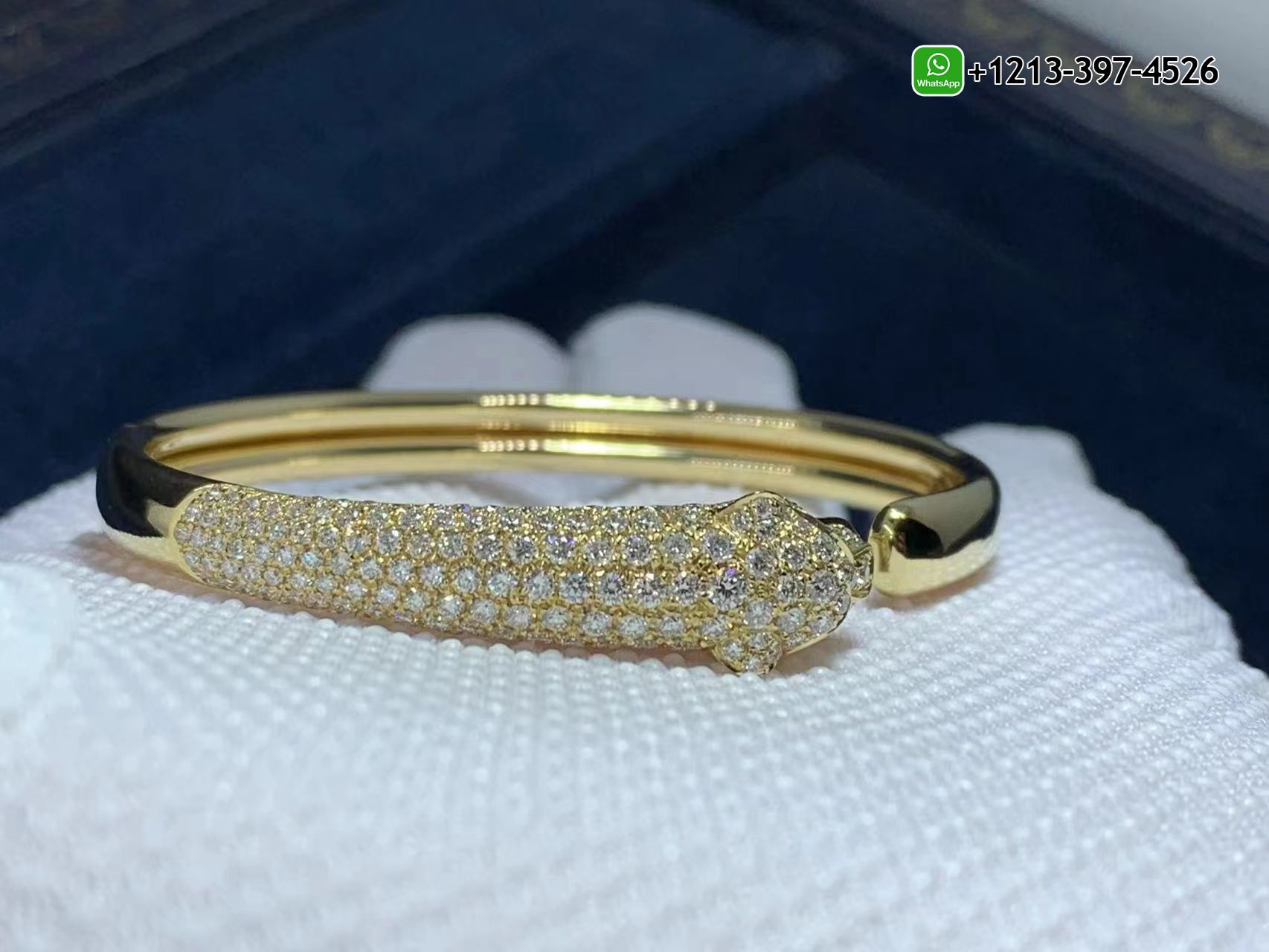 btk01lph503 Best Sellers 1:1 Quality Cheap Custom Made Cartier 18K Yellow Gold Diamond Emerald Onyx Small Model Panthere De Cartier Bracelet - High Quality 18k Gold and Diamond Luxury Distinctive Collection Designer Jewelry Customized Factory Price - Image 8
