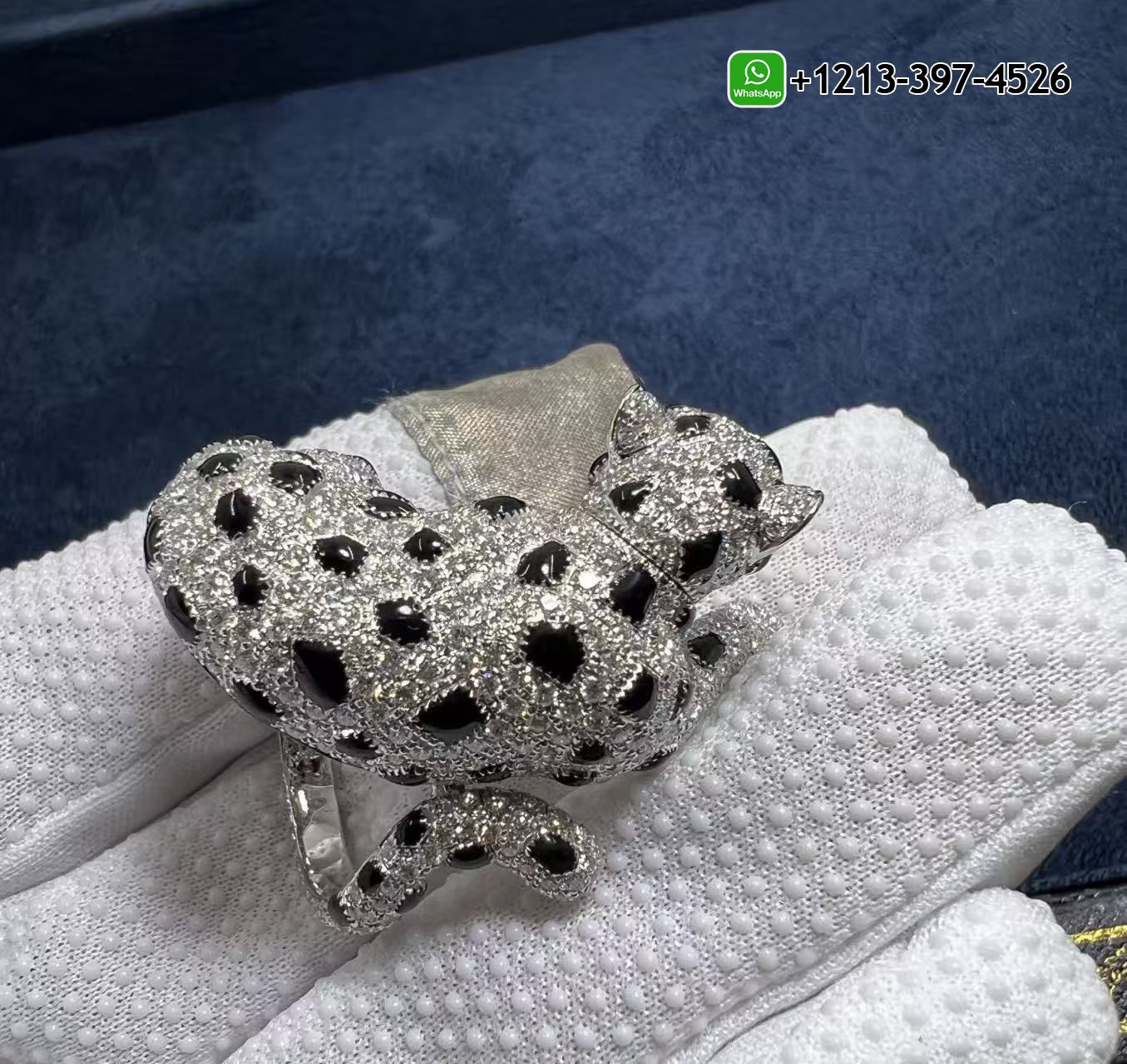 bvk1msbquxv Best Quality Cartier Panthere 18k White Gold Diamond Paved Onyx Ring - High Quality 18k Gold and Diamond Luxury Distinctive Collection Designer Jewelry Customized Factory Price - Image 4