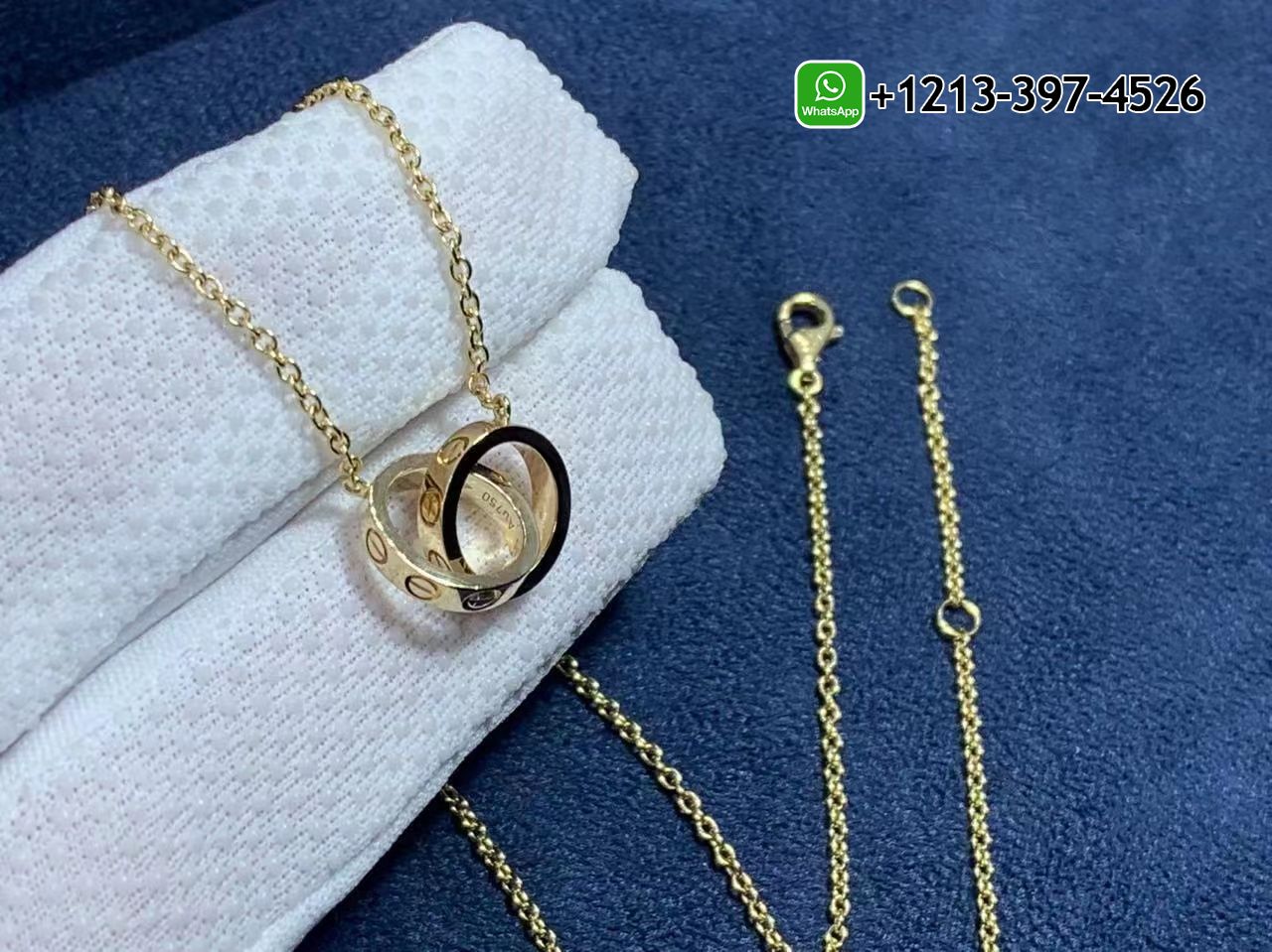 bwslrtgheo2 Custom Made Best Quality 1:1 Authentic Cartier 18k Yellow Gold Love 2 Hoops Gold Chain Necklace - High Quality 18k Gold and Diamond Luxury Distinctive Collection Designer Jewelry Customized Factory Price - Image 6