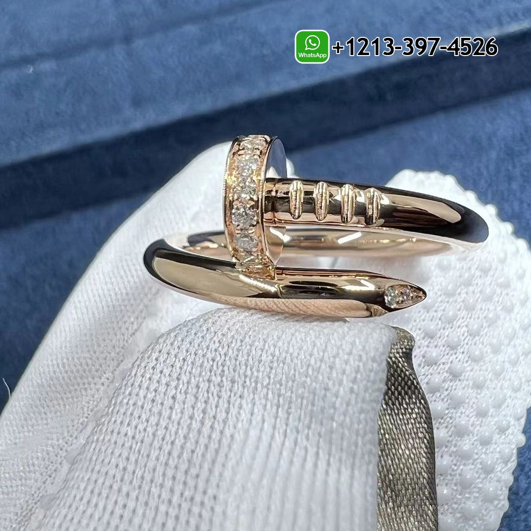 Custom Made Cartier 18K Rose Gold Diamond Nail Juste Un Clou Ring Replica - High Quality 18k Gold and Diamond Luxury Distinctive Collection Designer Jewelry Customized Factory Price Bwzpmoihhyx