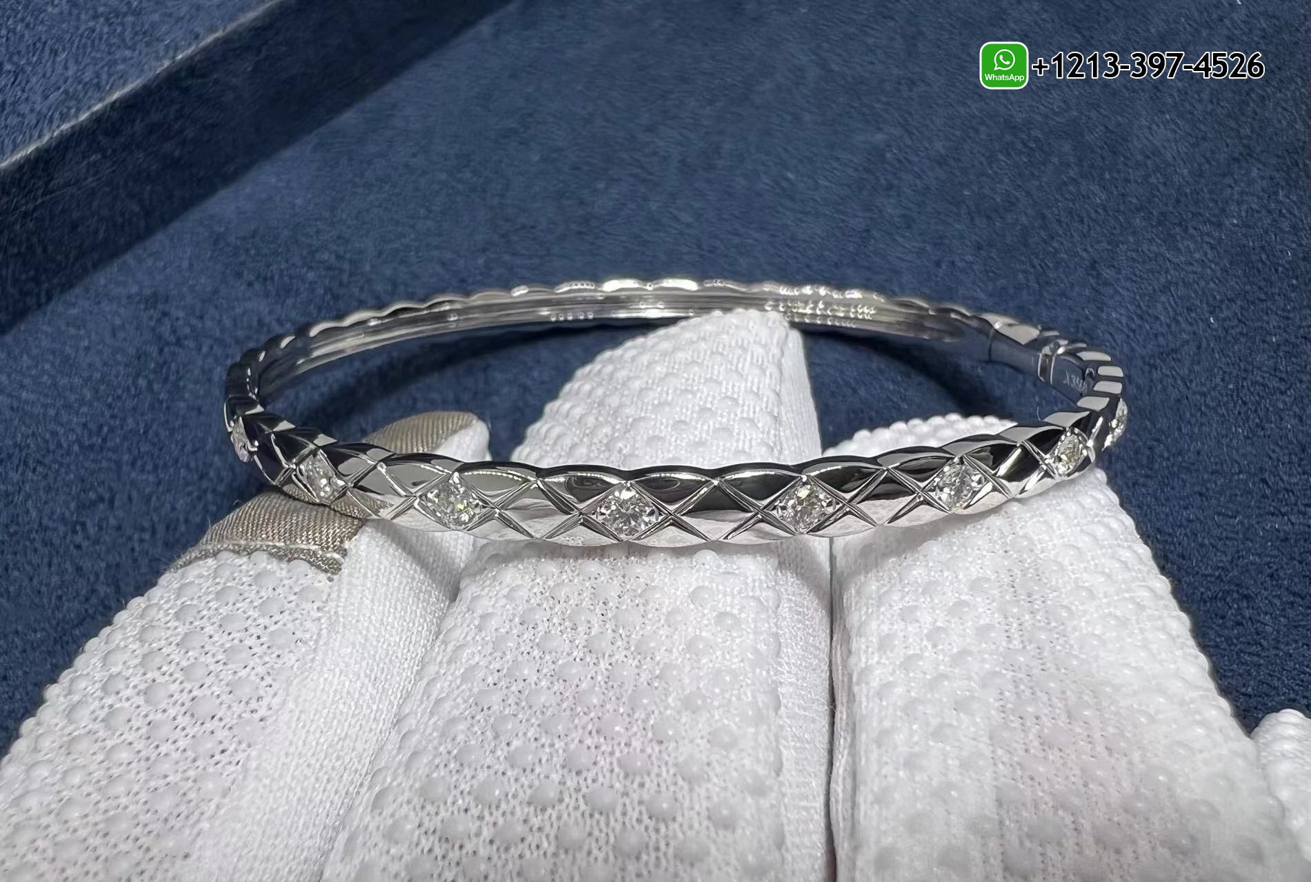 bxtepeln2kd Custom Made 1:1 High Quality Chanel 18K White Gold 0.32cttw Diamond Coco Crush Mini Bangle - High Quality 18k Gold and Diamond Luxury Distinctive Collection Designer Jewelry Customized Factory Price - Image 7