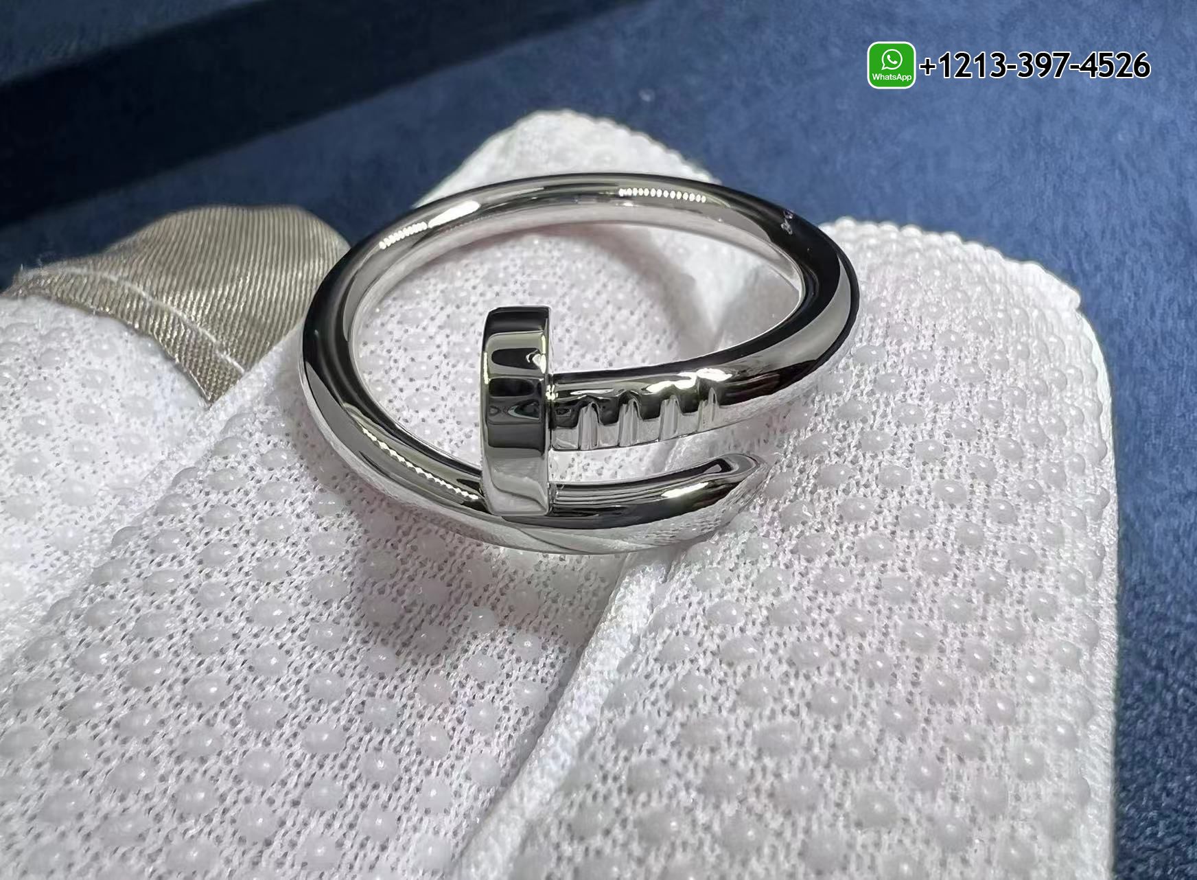 c4rjgpesad2 Custom Made 1:1 High Quality Cartier Juste un Clou Solid 18k White Gold Ring - High Quality 18k Gold and Diamond Luxury Distinctive Collection Designer Jewelry Customized Factory Price - Image 4
