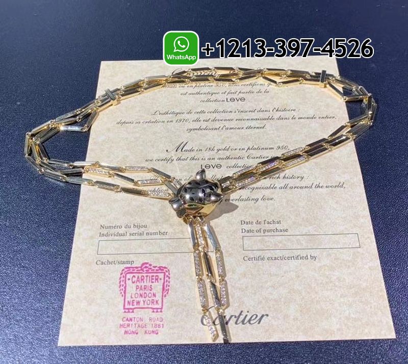 c5it4vuduml Best Sellers 1:1 Quality Cheap Custom Made Cartier Panther 18k Yellow Gold Diamond Peridot Onyx Lacquer Tassel Necklace - High Quality 18k Gold and Diamond Luxury Distinctive Collection Designer Jewelry Customized Factory Price - Image 4