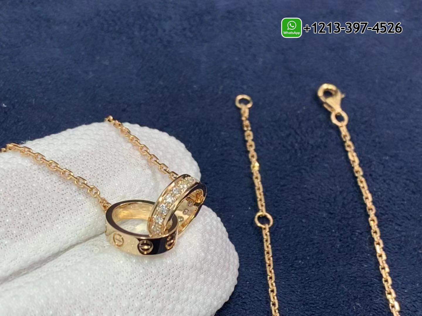 ccxrskwq41t Custom Made Best Quality 1:1 Cartier 18k Rose Gold Love Diamonds Necklace - High Quality 18k Gold and Diamond Luxury Distinctive Collection Designer Jewelry Customized Factory Price - Image 3