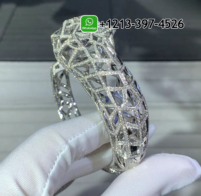 cd4lzzfv3z1 Best Sellers 1:1 Quality Cheap Custom Made Panthère de Cartier Bracelet 18K White Gold With 5.46ct Diamonds Paved - High Quality 18k Gold and Diamond Luxury Distinctive Collection Designer Jewelry Customized Factory Price - Image 4