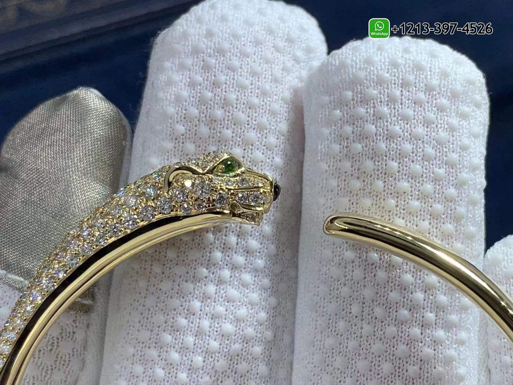 cfll13z2txr Best Sellers 1:1 Quality Cheap Custom Made Cartier 18K Yellow Gold Diamond Emerald Onyx Small Model Panthere De Cartier Bracelet - High Quality 18k Gold and Diamond Luxury Distinctive Collection Designer Jewelry Customized Factory Price - Image 6