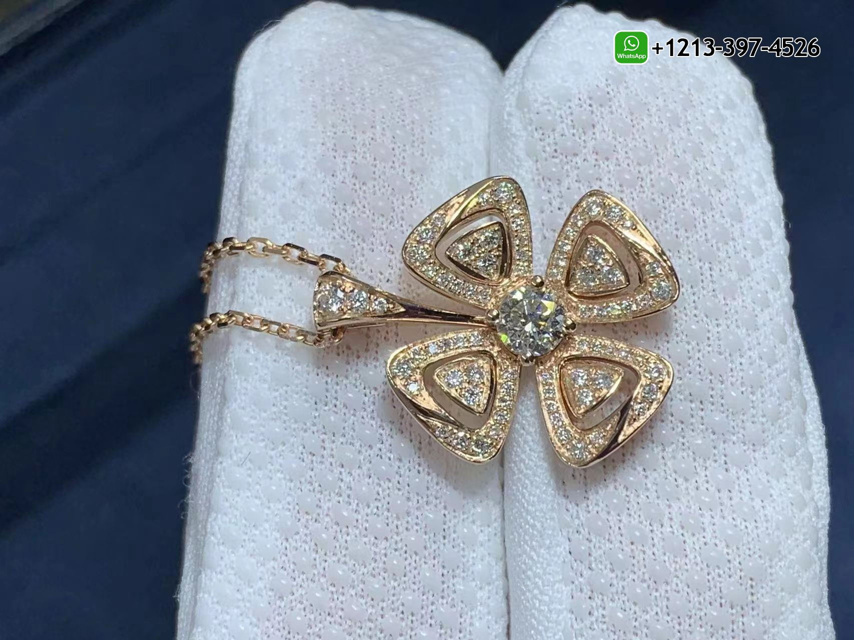 cgx4gjnce2w Best Sellers 1:1 Quality Cheap Custom Made Bvlgari Fiorever 18k Rose Gold Central Diamond Pendant Necklace - High Quality 18k Gold and Diamond Luxury Distinctive Collection Designer Jewelry Customized Factory Price - Image 5