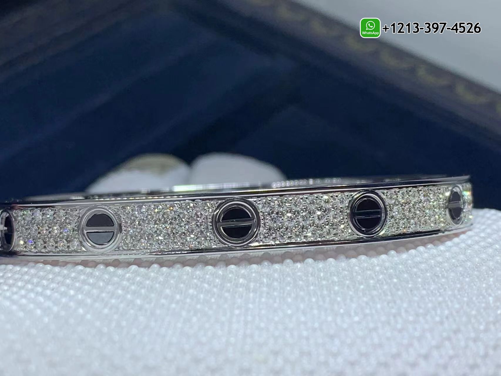 ckejut22h0d Best Sellers 1:1 Quality Cheap Custom Made Cartier Love 18k White Gold Pave Diamond Black Ceramic Bracelet - High Quality 18k Gold and Diamond Luxury Distinctive Collection Designer Jewelry Customized Factory Price - Image 4