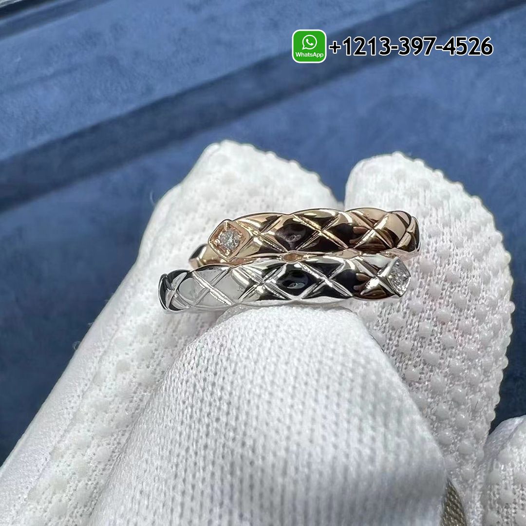 clcwsk3rxfr Custom Made Best Sellers Quality 1:1 Copy Chanel Coco Crush Toi Et Moi Ring Quilted Motif, Small Version, 18k White and Beige Gold, Diamonds - High Quality 18k Gold and Diamond Luxury Distinctive Collection Designer Jewelry Customized Factory Price