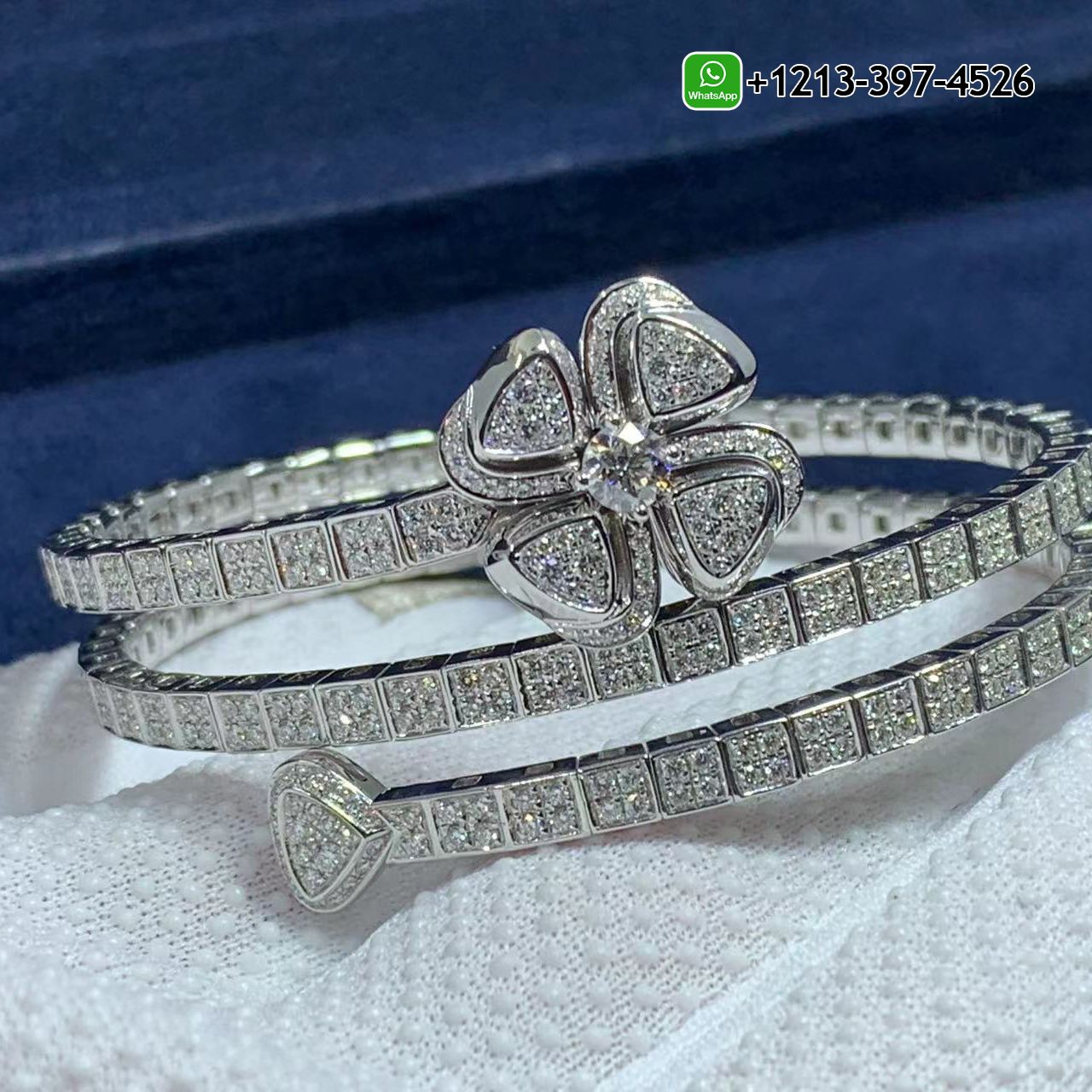clh343ci5xs Custom Made Best Sellers Quality 1:1 Bvlgari Fiorever 18K White Gold 3.04 Carats Diamonds Bracelet - High Quality 18k Gold and Diamond Luxury Distinctive Collection Designer Jewelry Customized Factory Price