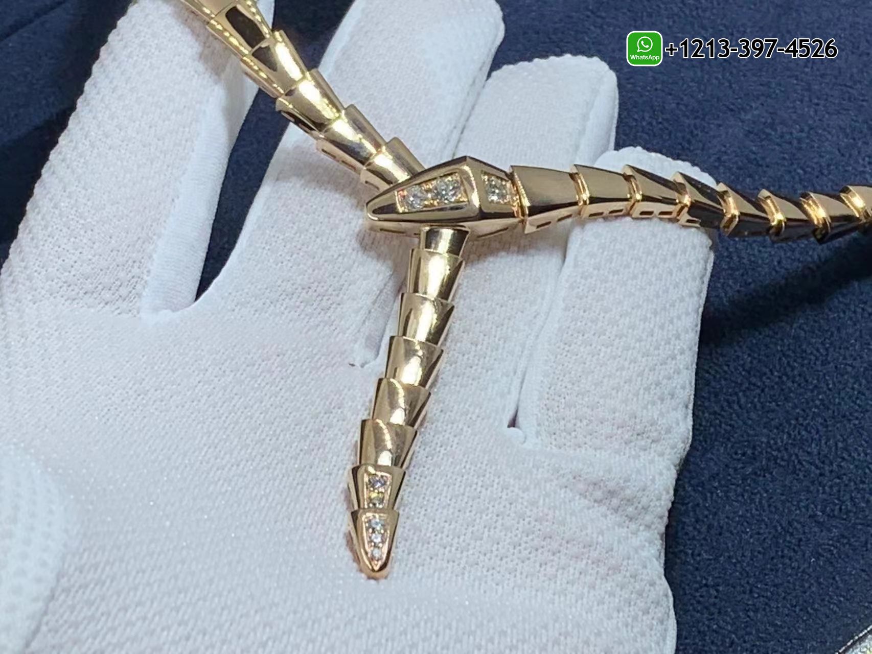 clrypwlqopa Best Sellers 1:1 Quality Cheap Custom Made Bvlgari Serpenti Viper 18k Rose Gold with Demi Pavé Diamonds Necklace - High Quality 18k Gold and Diamond Luxury Distinctive Collection Designer Jewelry Customized Factory Price - Image 9