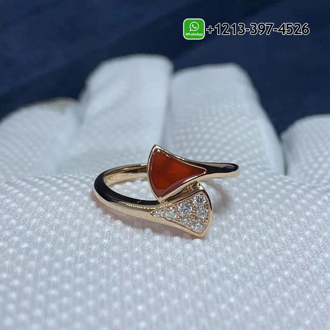 Best Sellers 1:1 Quality Cheap Custom Made Bvlgari DIVAS’ DREAM 18 Kt Rose Gold Set With Carnelian Element And Pavé Diamonds Ring - High Quality 18k Gold and Diamond Luxury Distinctive Collection Designer Jewelry Customized Factory Price Cmkdg1miuun