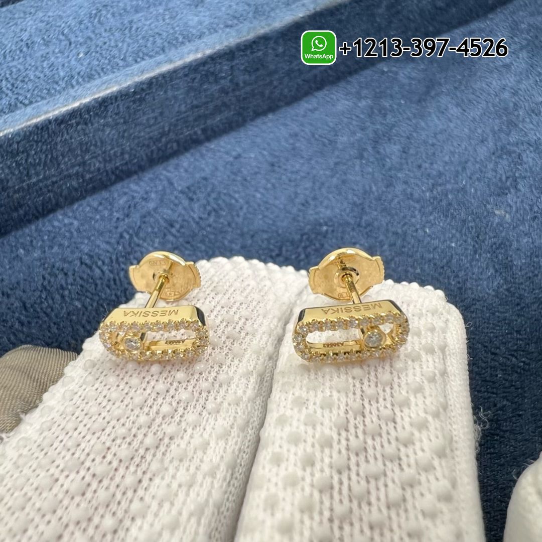 cmpzghup00h Custom Made Best Sellers Quality 1:1 Messika 18K Yellow Gold Diamond Move Uno Earrings - High Quality 18k Gold and Diamond Luxury Distinctive Collection Designer Jewelry Customized Factory Price