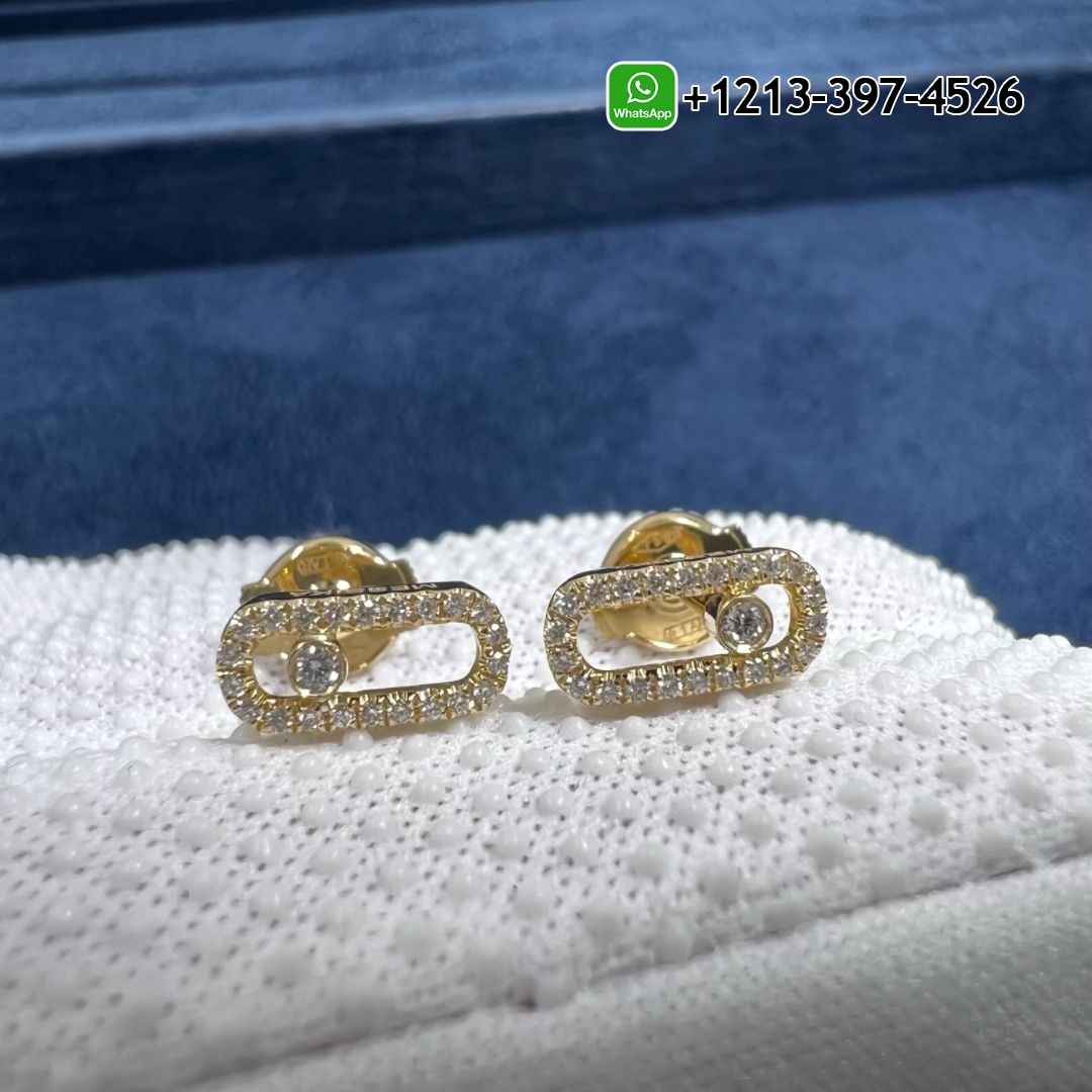 codvuhkc22r Custom Made Best Sellers Quality 1:1 Messika 18K Yellow Gold Diamond Move Uno Earrings - High Quality 18k Gold and Diamond Luxury Distinctive Collection Designer Jewelry Customized Factory Price - Image 5