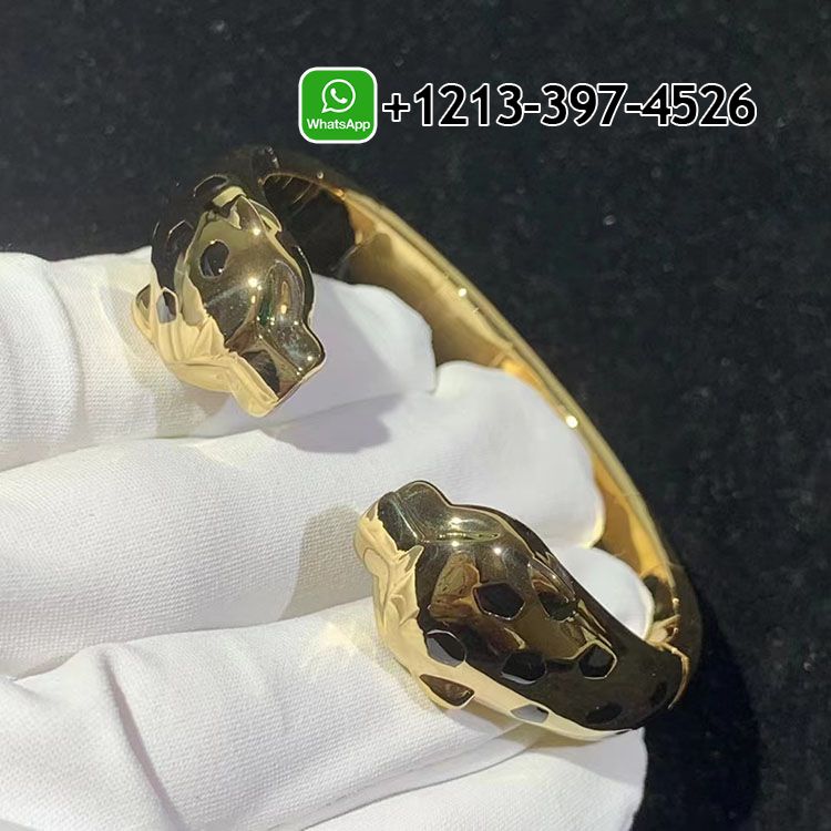 coklordhhve Custom Made Best Quality 1:1 Cartier Double Panthere Heads 18k Yellow Gold Panthère de Cartier Bracelet - High Quality 18k Gold and Diamond Luxury Distinctive Collection Designer Jewelry Customized Factory Price - Image 3