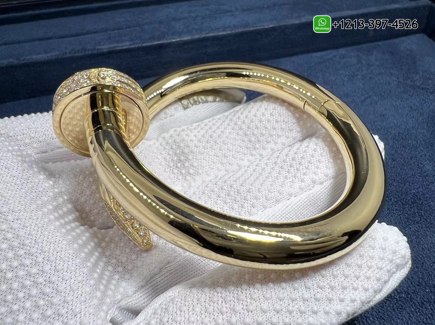 cox51xapz13 Custom Made 1:1 High Quality Replica Cartier 18k Yellow Gold Diamond Large Model Juste un Clou XL Nail Bracelet - High Quality 18k Gold and Diamond Luxury Distinctive Collection Designer Jewelry Customized Factory Price - Image 9