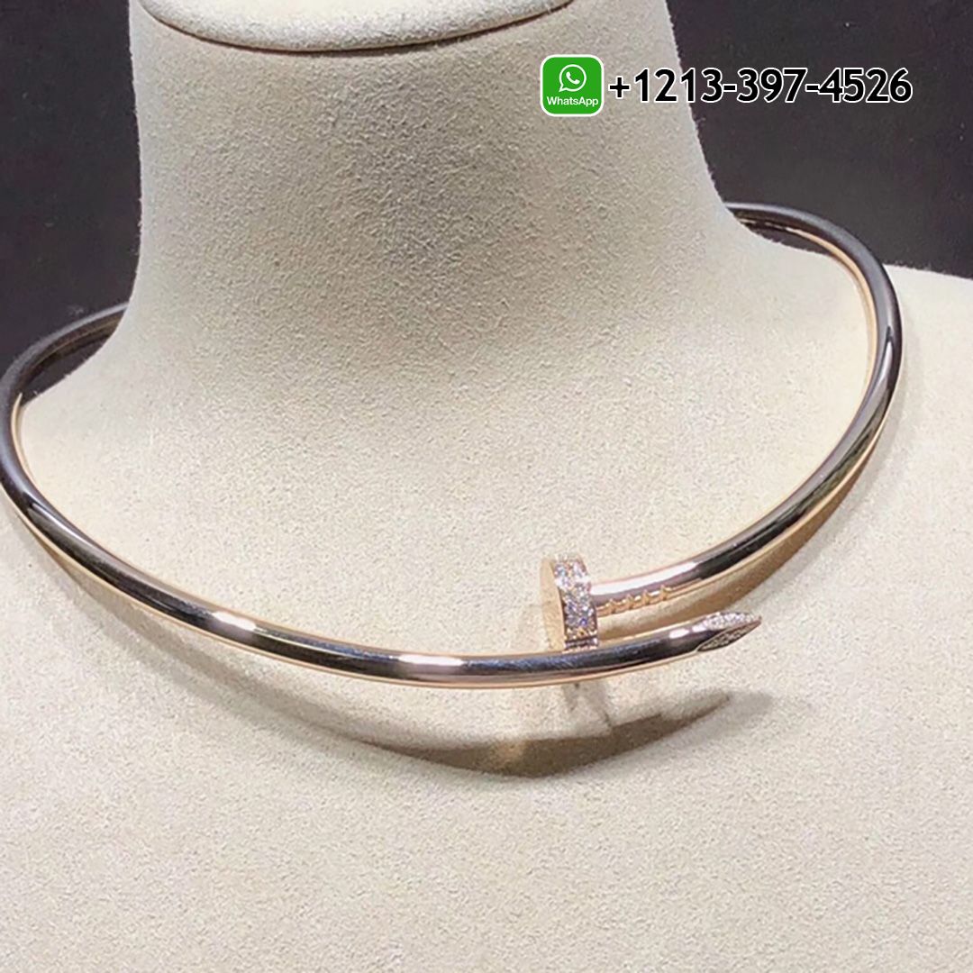 cp2w2immzwd Custom Made Best Quality 1:1 Cartier 18k Rose Gold Large Model Juste un Clou XL Model Diamond Nail Necklace - High Quality 18k Gold and Diamond Luxury Distinctive Collection Designer Jewelry Customized Factory Price - Image 5